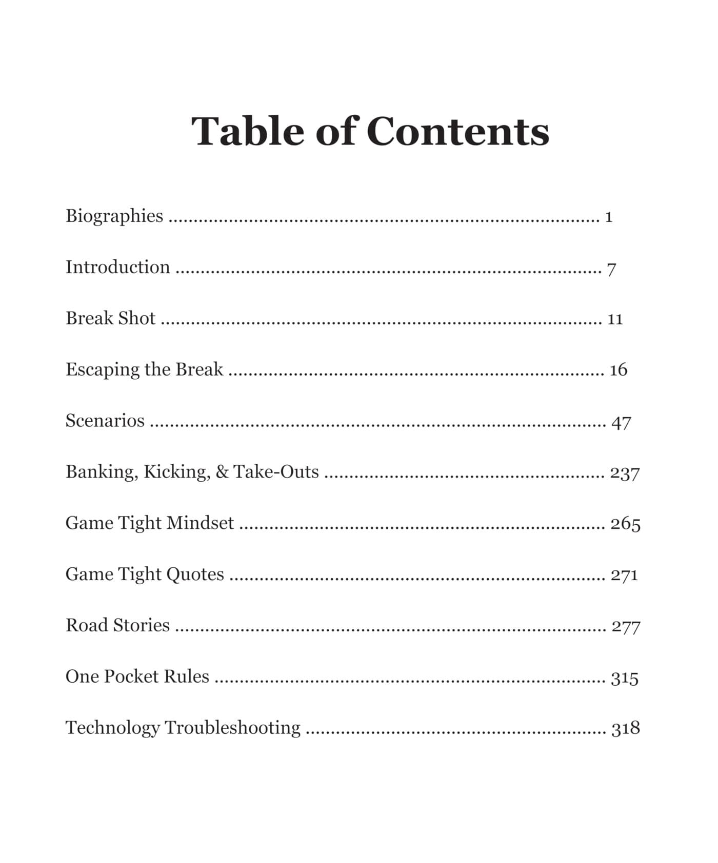Table of Contents